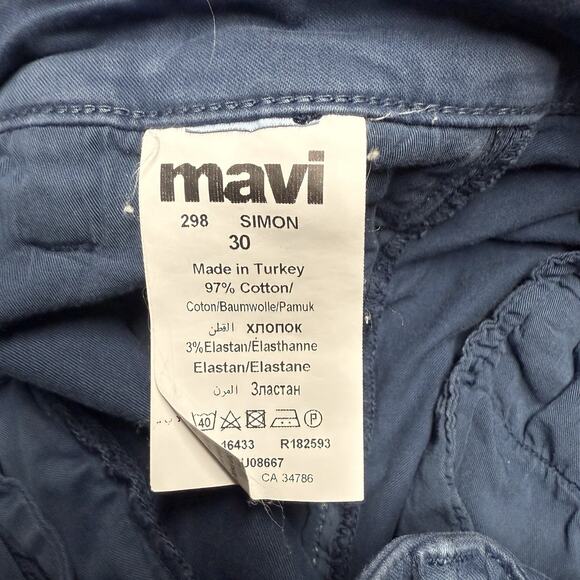 Mavi Simon Chino Shorts Men's Size 30 Blue 9" Inseam Casual Performance Golf - Picture 2 of 6